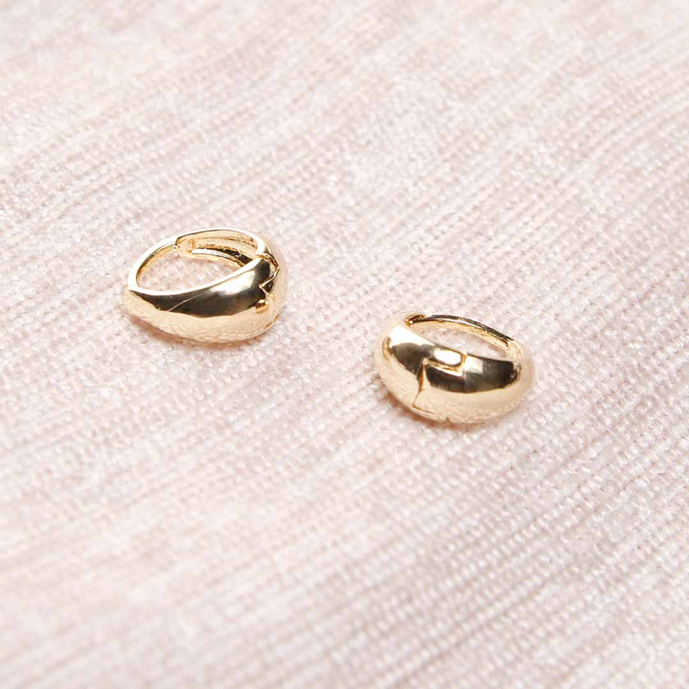 18K Gold Filled Dainty Teardrop Earrings Side