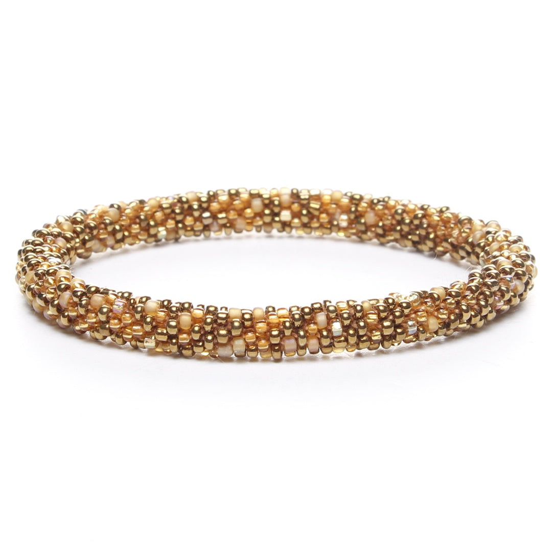 Amber Gold Sparkles Beaded Bracelet