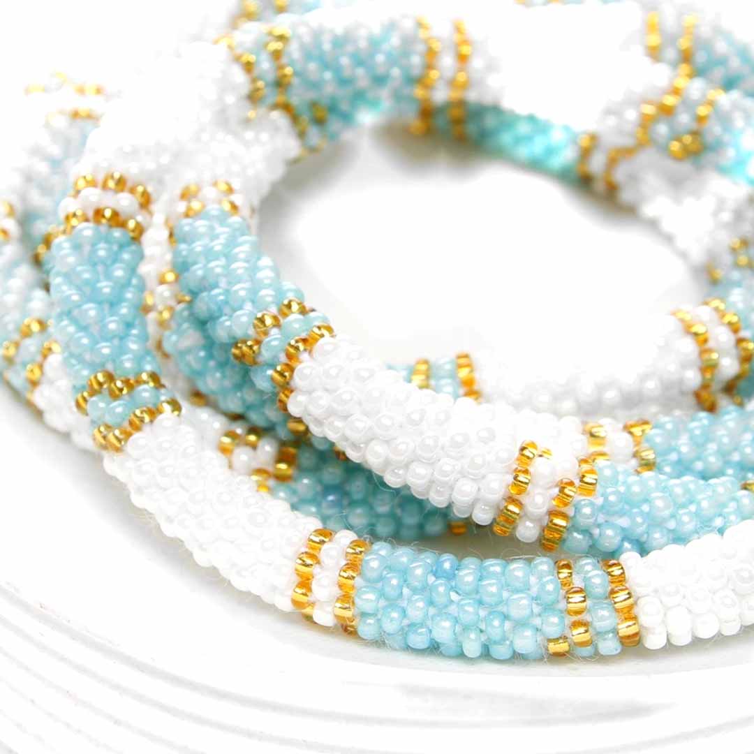Aqua & Pearl Shimmer - 7"