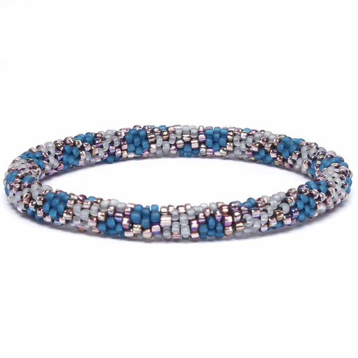 Arctic Teal Sparkles Beaded Bracelet 