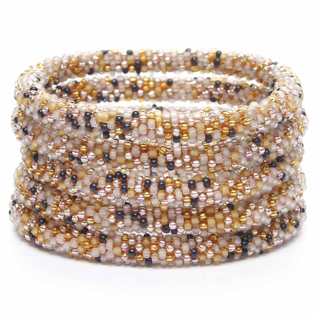 Autumn Chai Confetti Beaded Bracelet Stack