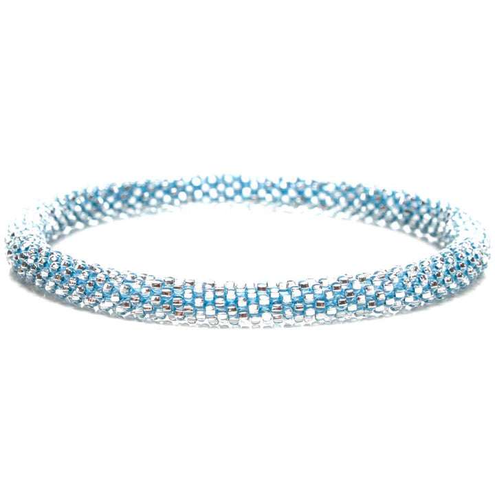 Baby Blue Sparkles Handmade Beaded Glass Bead Bracelet Bracelets for Women Jewelry