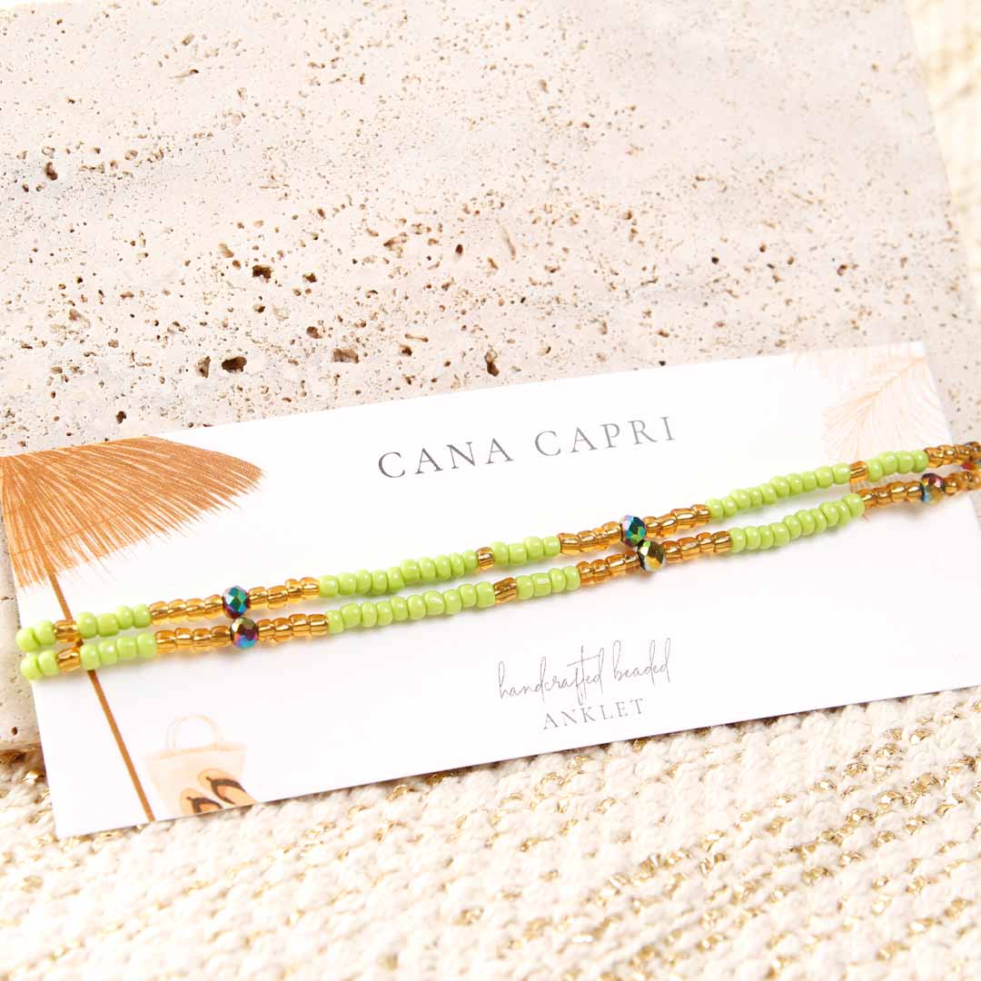 Beaded Ankle Bracelet - Handmade Artisan Jewelry - Packaging - Cana Capri