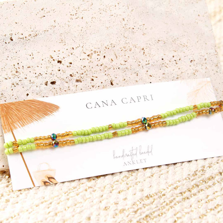 Beaded Ankle Bracelet - Handmade Artisan Jewelry - Packaging - Cana Capri