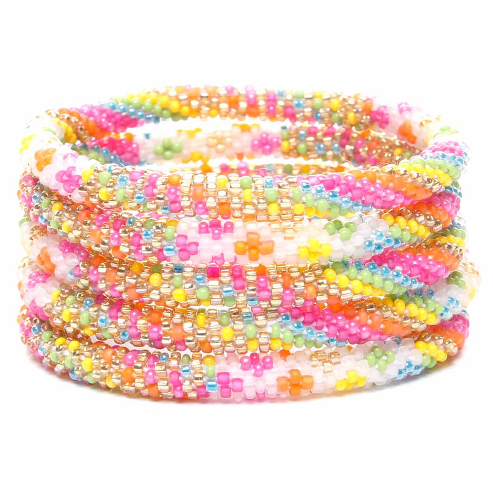 Berry Citrus Rainbow Smoothie Beaded Bracelet- Stack