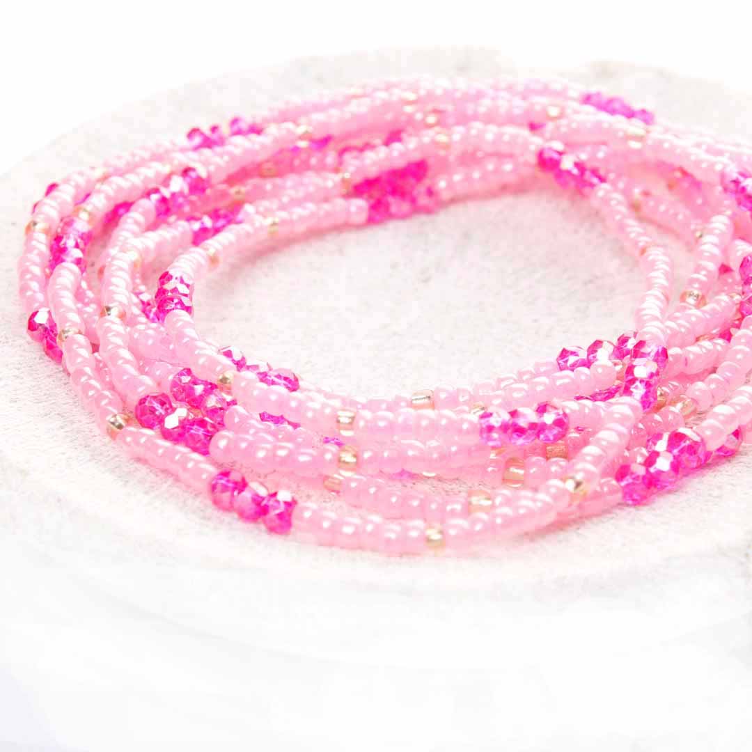 Berry Daiquiri Beaded Ankle Bracelet - Handmade Artisan Jewelry - Stack - Cana Capri