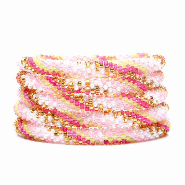 Berry Lemon Swirl Beaded Bracelet Stack