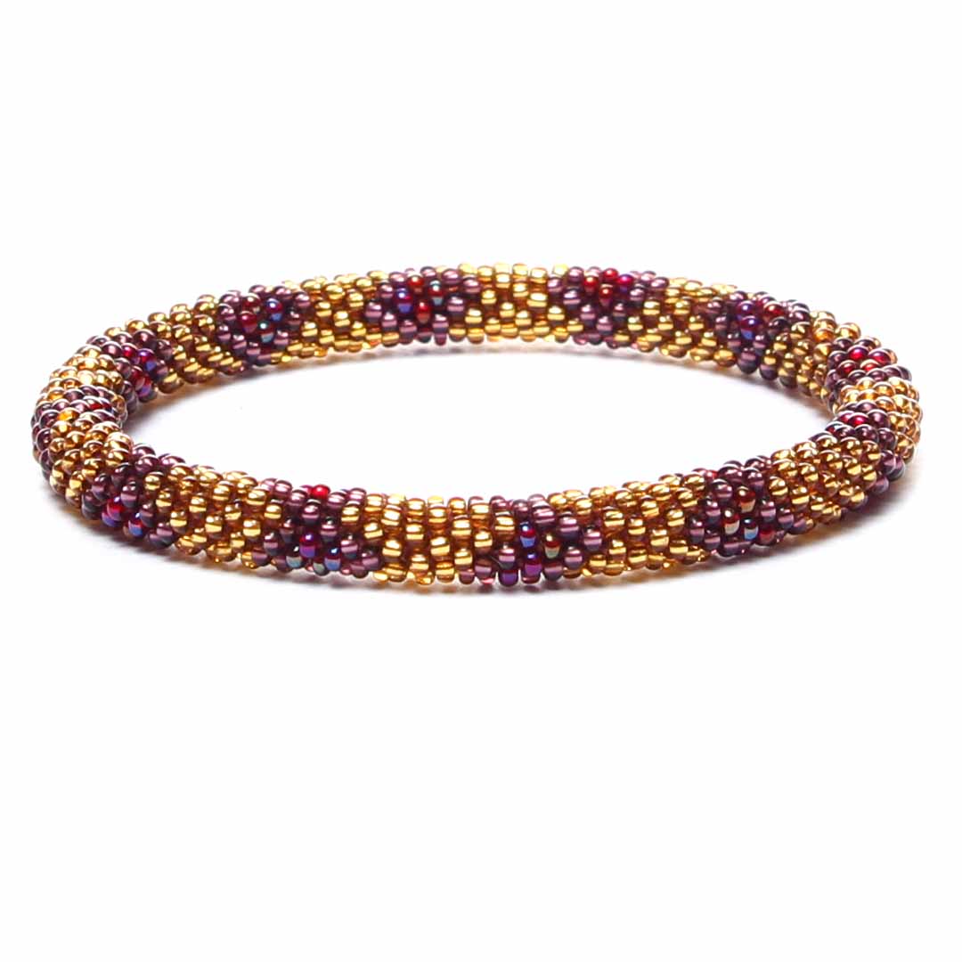 Black Cherry Gold Beaded Bracelet