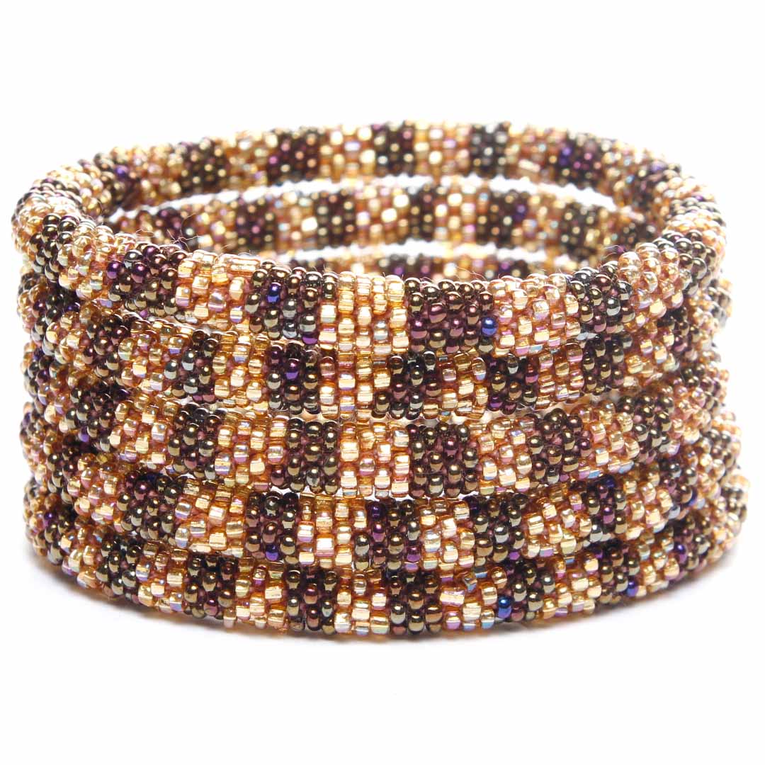 Mystical Gold & Bronze Bracelet - Seed Bead Jewelry Stack- Cana Capri