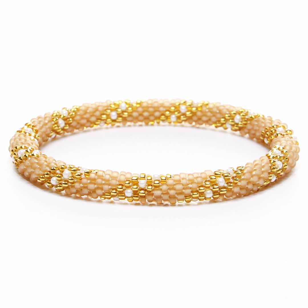 Butterscotch Pearl Twist Beaded Bracelet for Women-Front