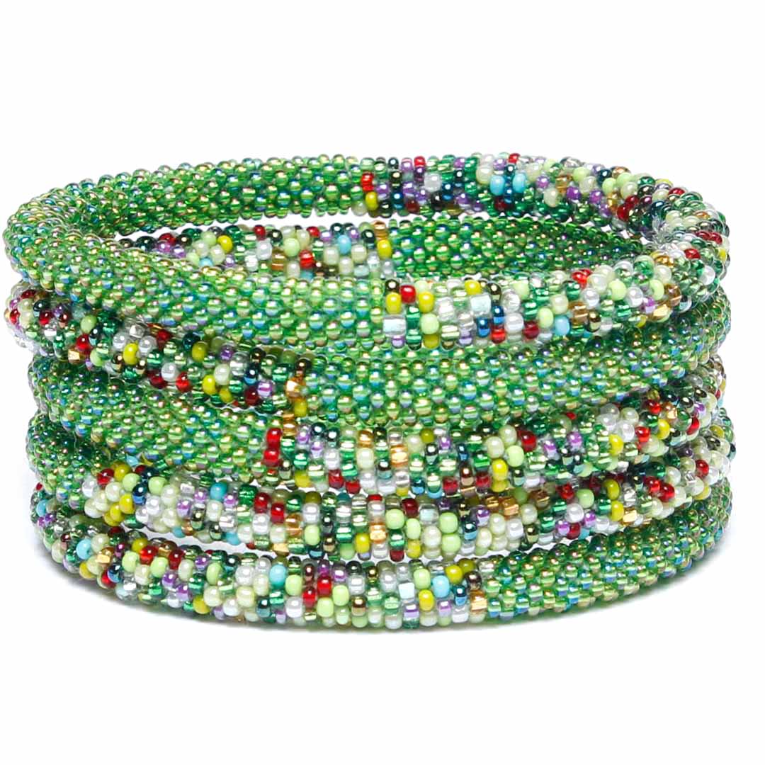 Chameleon Confetti Beaded Bracelet Stack
