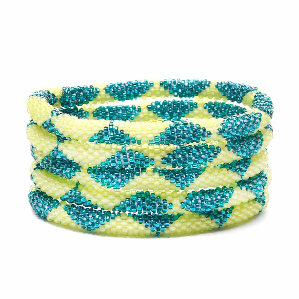 Chameleon Frost Beaded Bracelet Stack