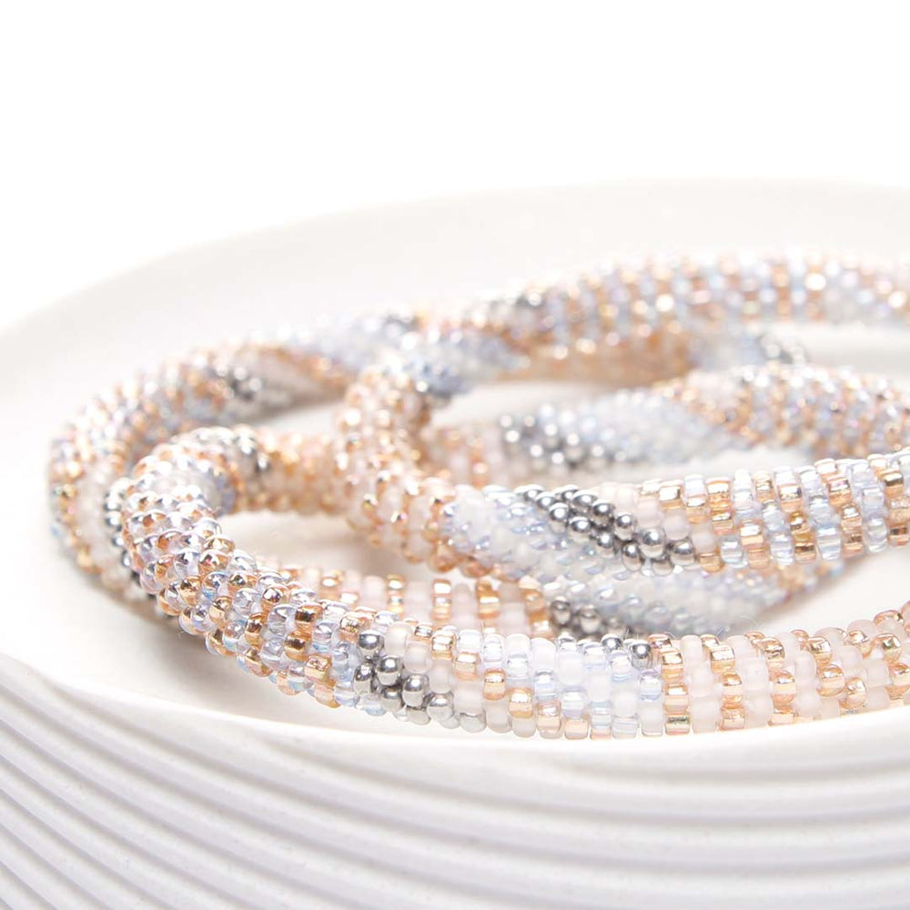 Champagne Frost Beaded Bracelet-Side