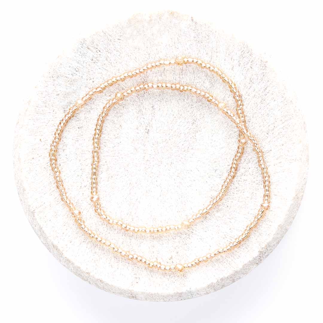 Champagne Sparkles Beaded Anklet-1