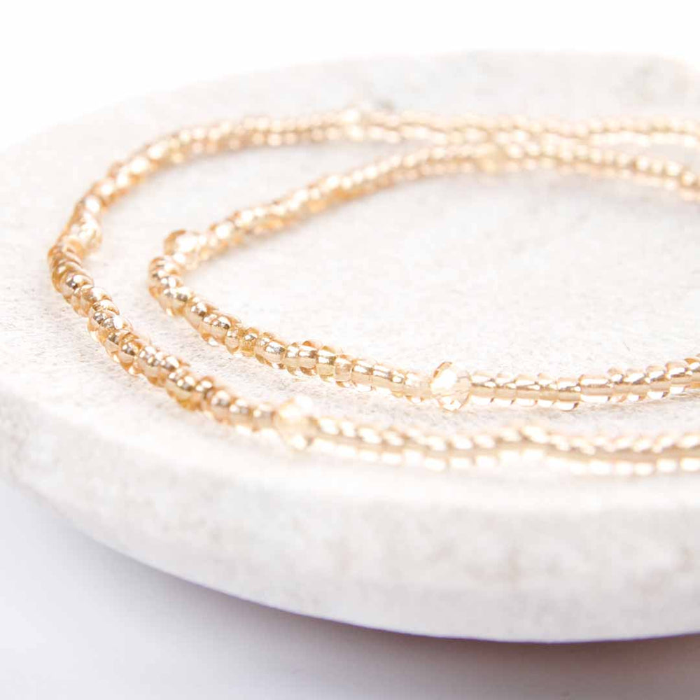 Champagne Sparkles Beaded Anklet-2