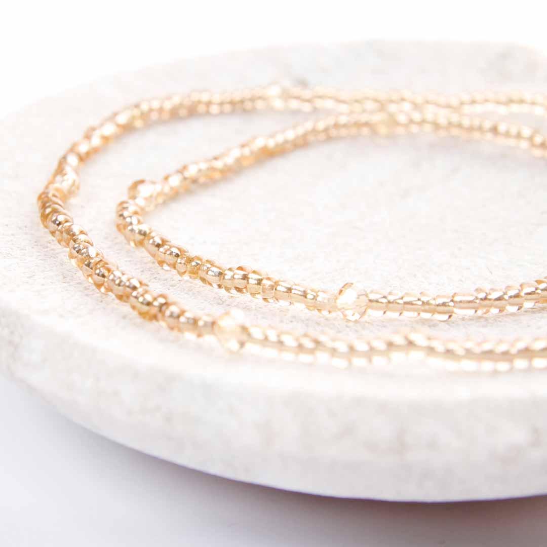 Champagne Sparkles Beaded Anklet-2