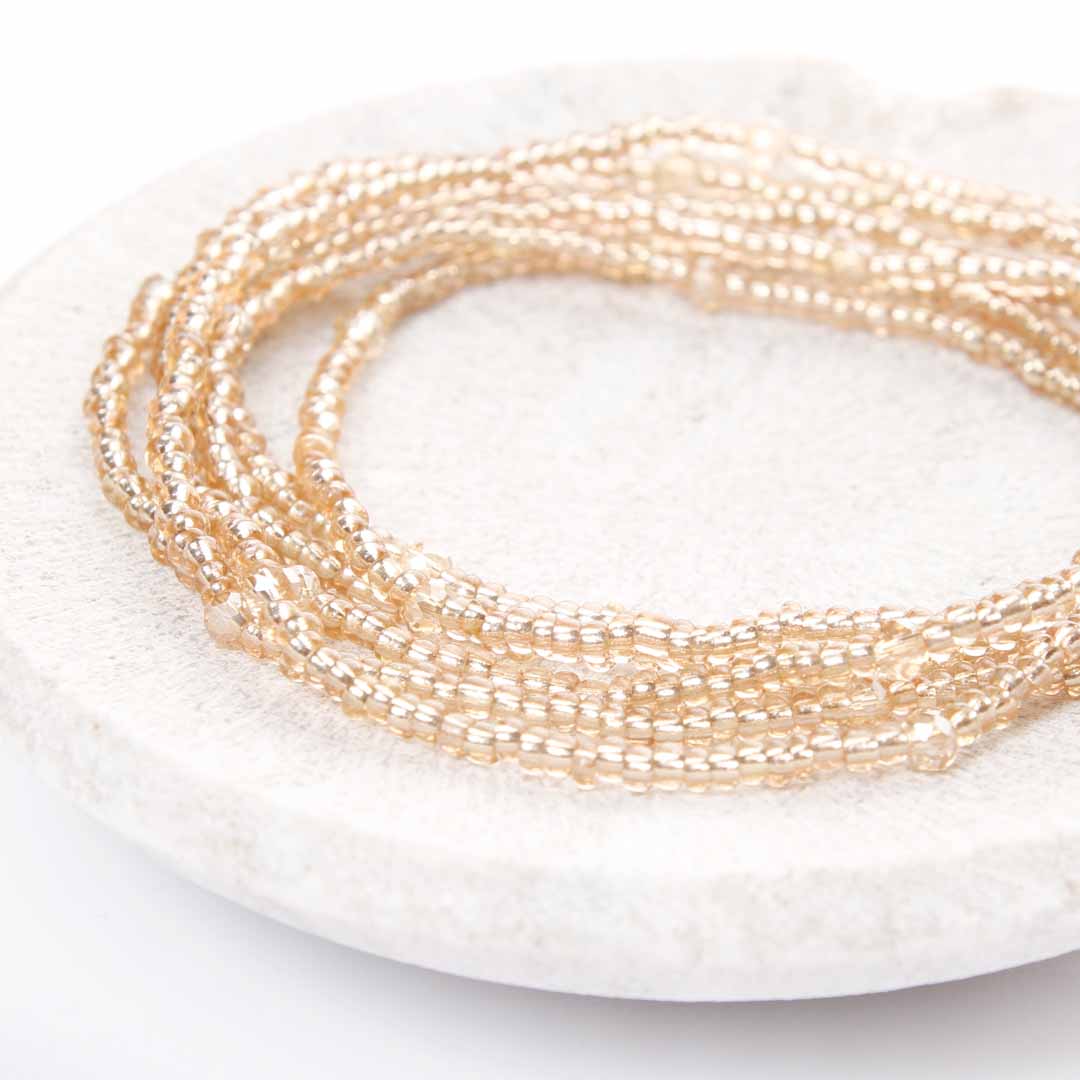 Champagne Sparkles Beaded Anklet-3