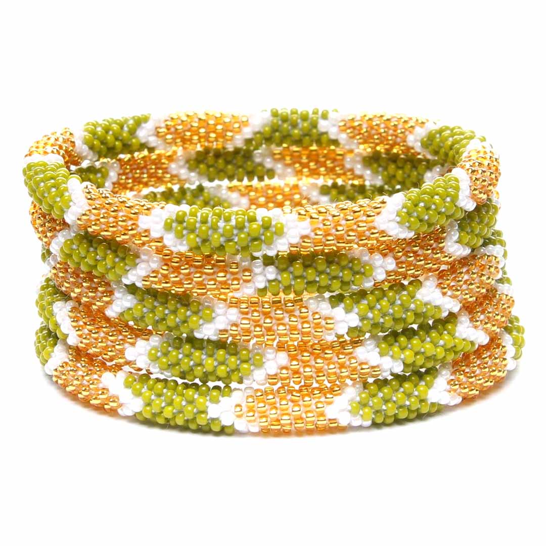 Chartreuse & Gold Sparkles - 7"