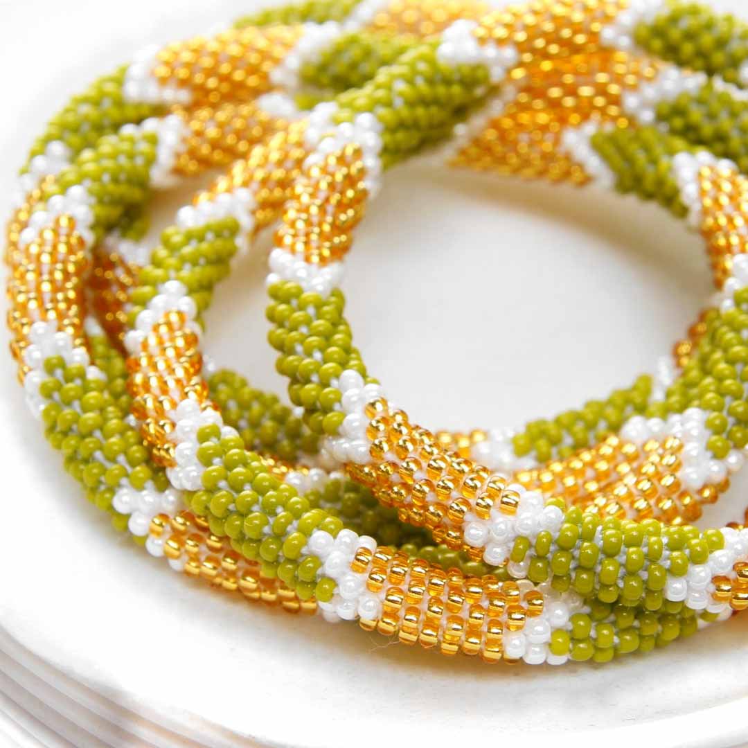 Chartreuse & Gold Sparkles - 7"