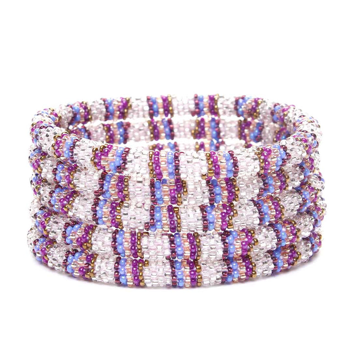 Sparkly Purple & Periwinkle Stripe - 7"