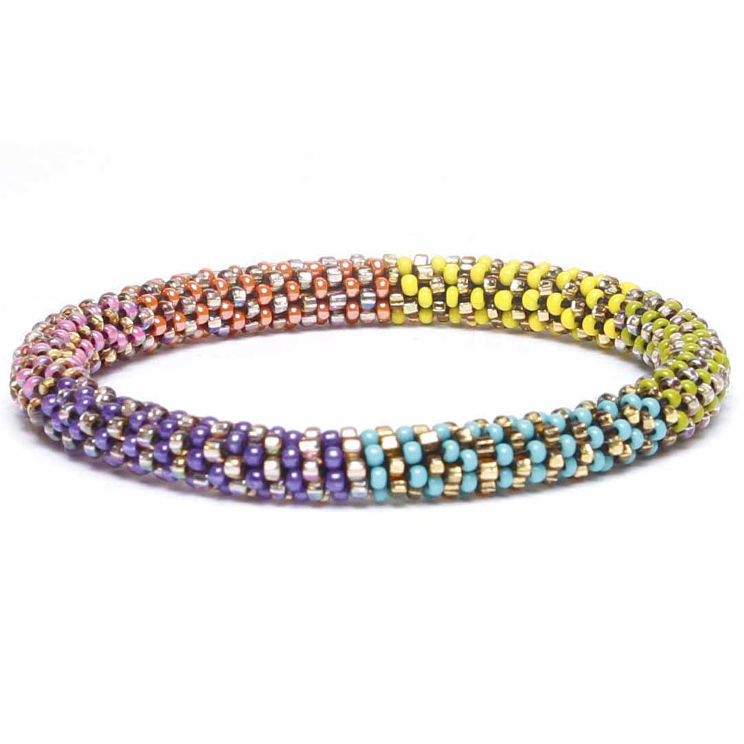 Colorful Candy Stripe Beaded Bracelet-2