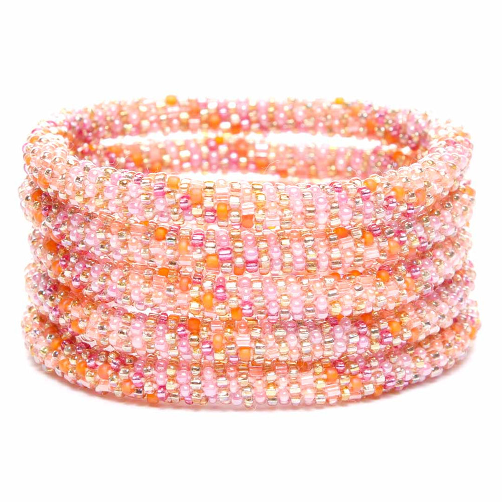 Coral Blush Bracelet - Seed Bead Jewelry - Stack - Cana Capri