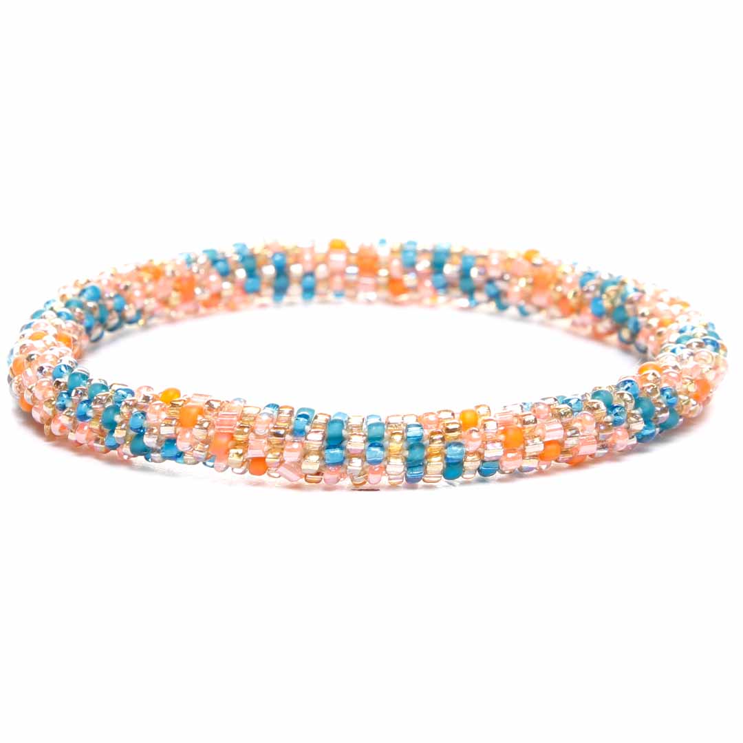 Coral Lagoon Bracelet - Seed Bead Jewelry -Close Up - Cana Capri