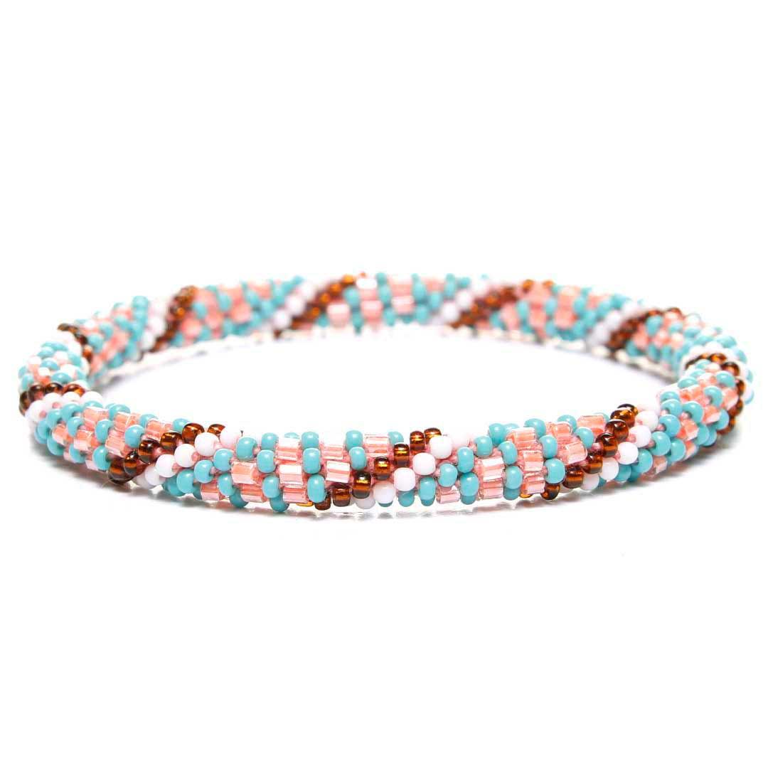 Coral Shore Twist Beaded Bracelet-Front