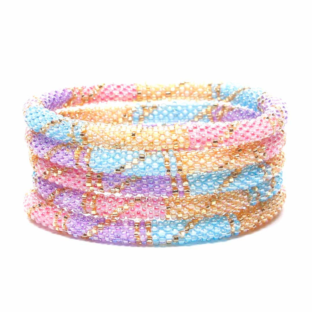 Cotton Candy Coast Beaded Bracelet Stack