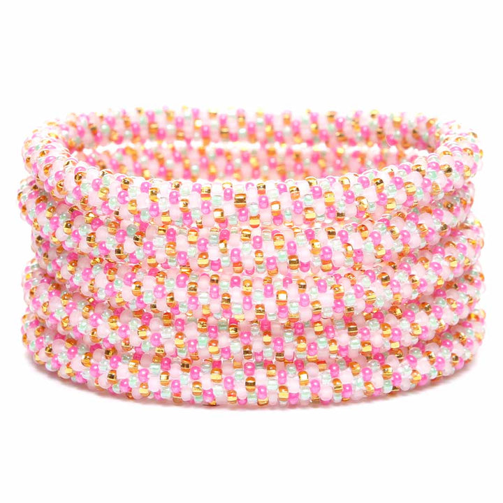 Cotton Candy Gold Bracelet - Seed Bead Jewelry -Stack - Cana Capri
