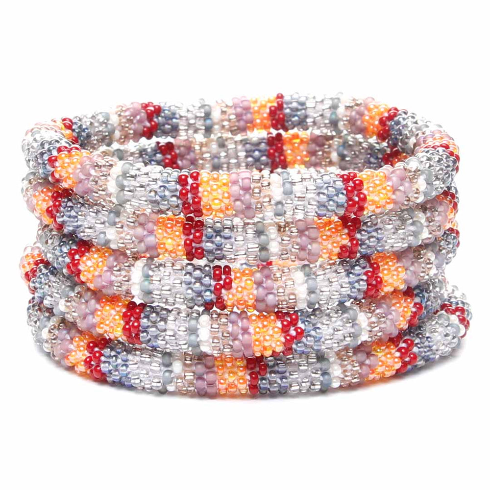 Cozy Rainy Day Stripe Beaded Bracelet-2