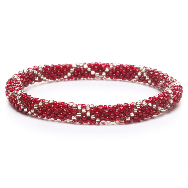 Cranberry Sparkles Beaded Bracelet