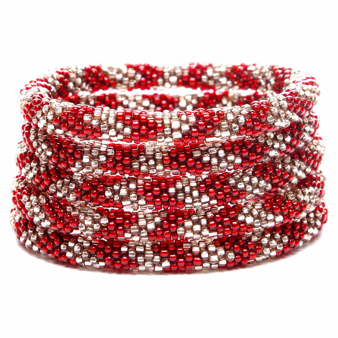 Cranberry & Silver Sparkles - 7"