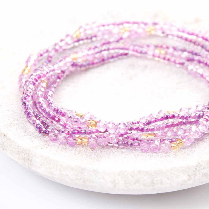 Crystal Lavender Sunshine Beaded Anklet-3