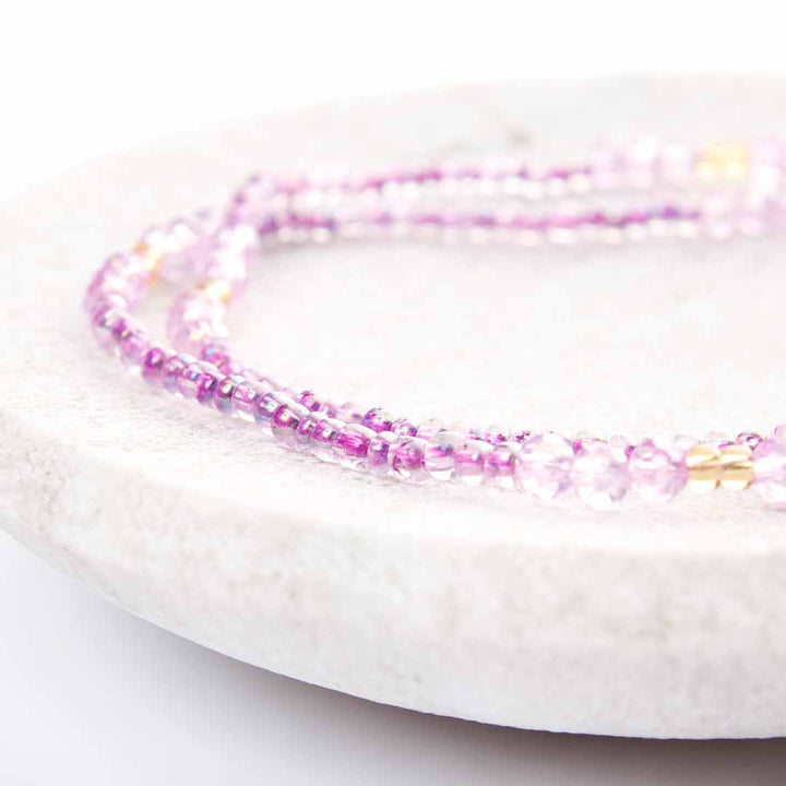 Crystal Lavender Sunshine Beaded Anklet-2