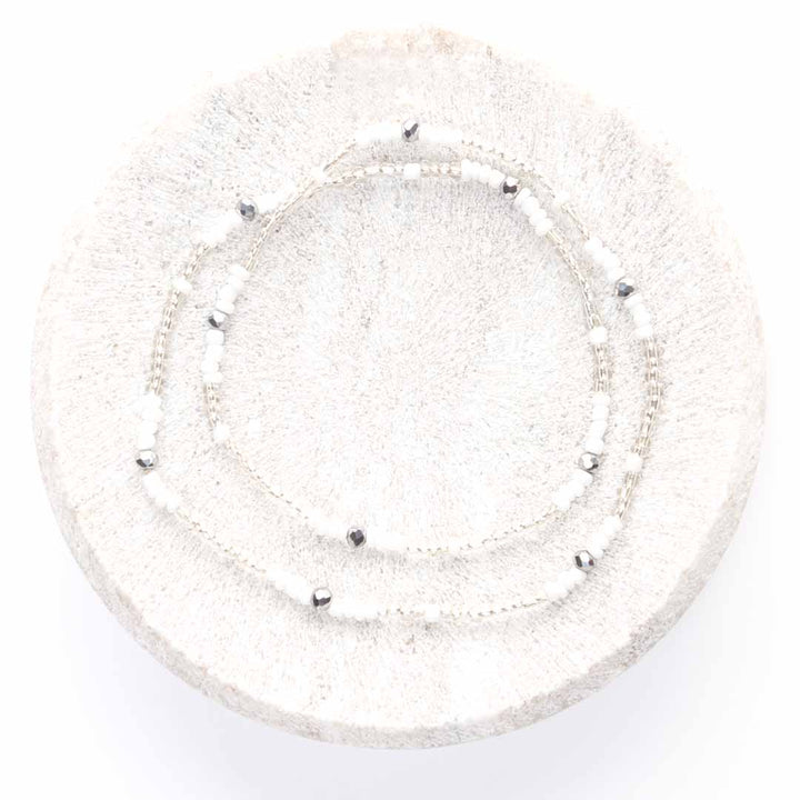 Crystal Snow Beaded Anklet-2