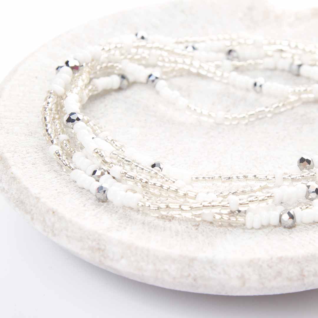 Crystal Snow Beaded Anklet-3