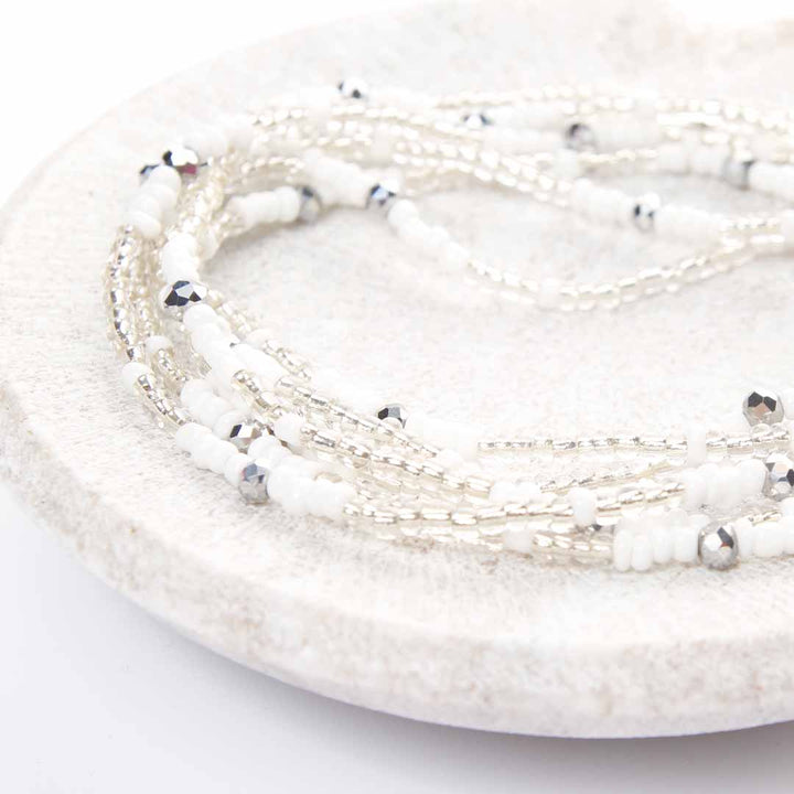 Crystal Snow Beaded Anklet-3