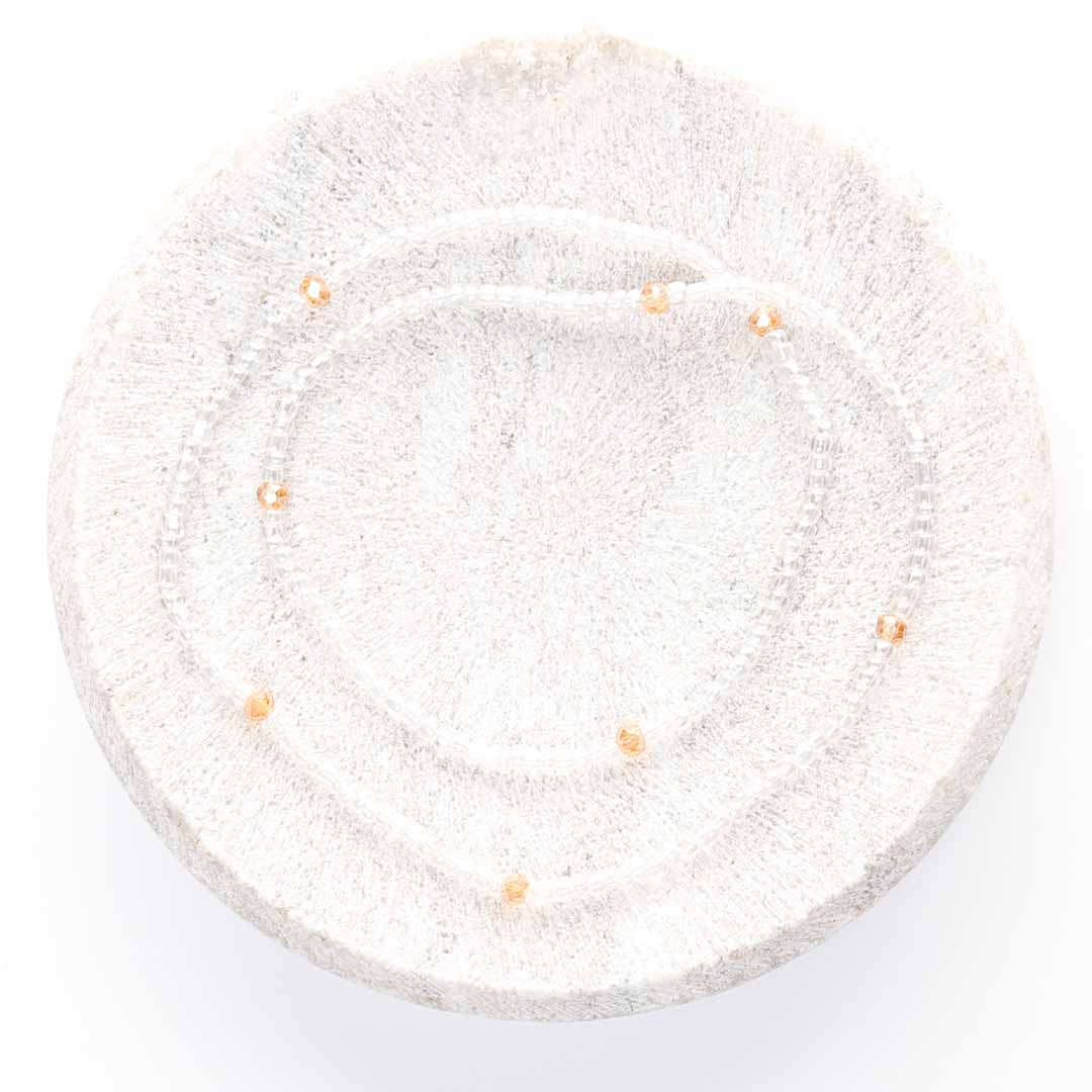 Crystal & Peach Shimmer Beaded Anklet