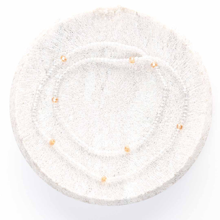 Crystal & Peach Shimmer Beaded Anklet