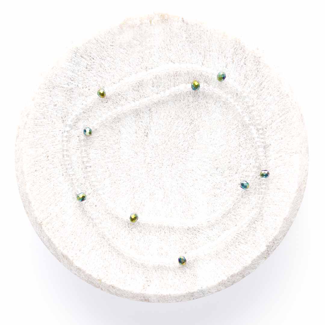 Crystal Sea Sparkles Beaded Ankle Bracelet - Handmade Artisan Jewelry - Top View - Cana Capri