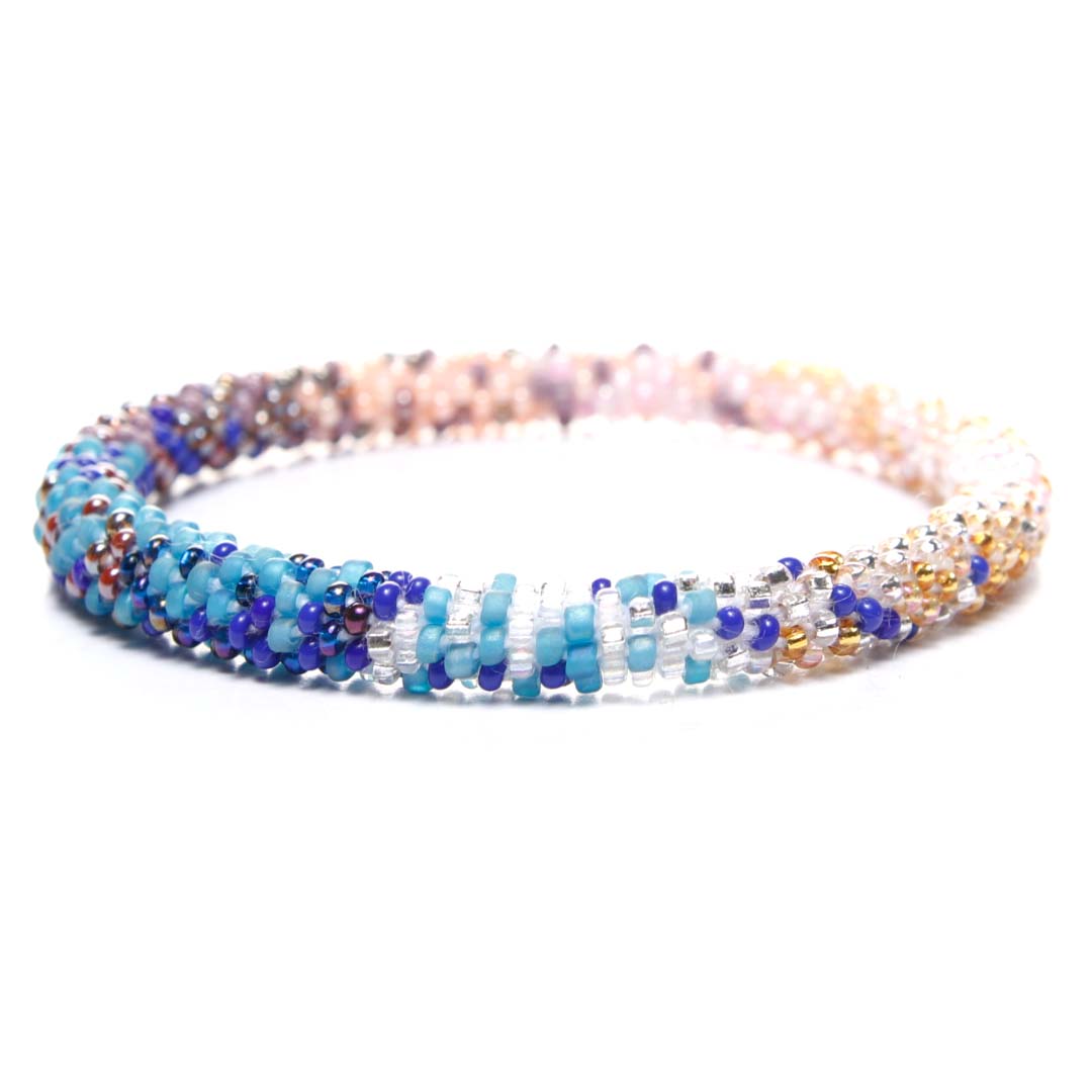 Denim Sunset Confetti Beaded Bracelet Front