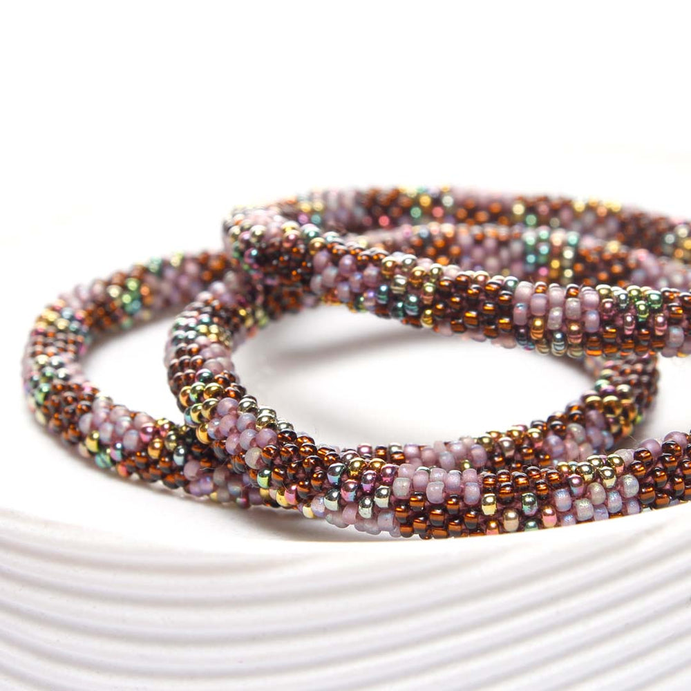Amethyst & Oak Sparkles Beaded Bracelet- Side