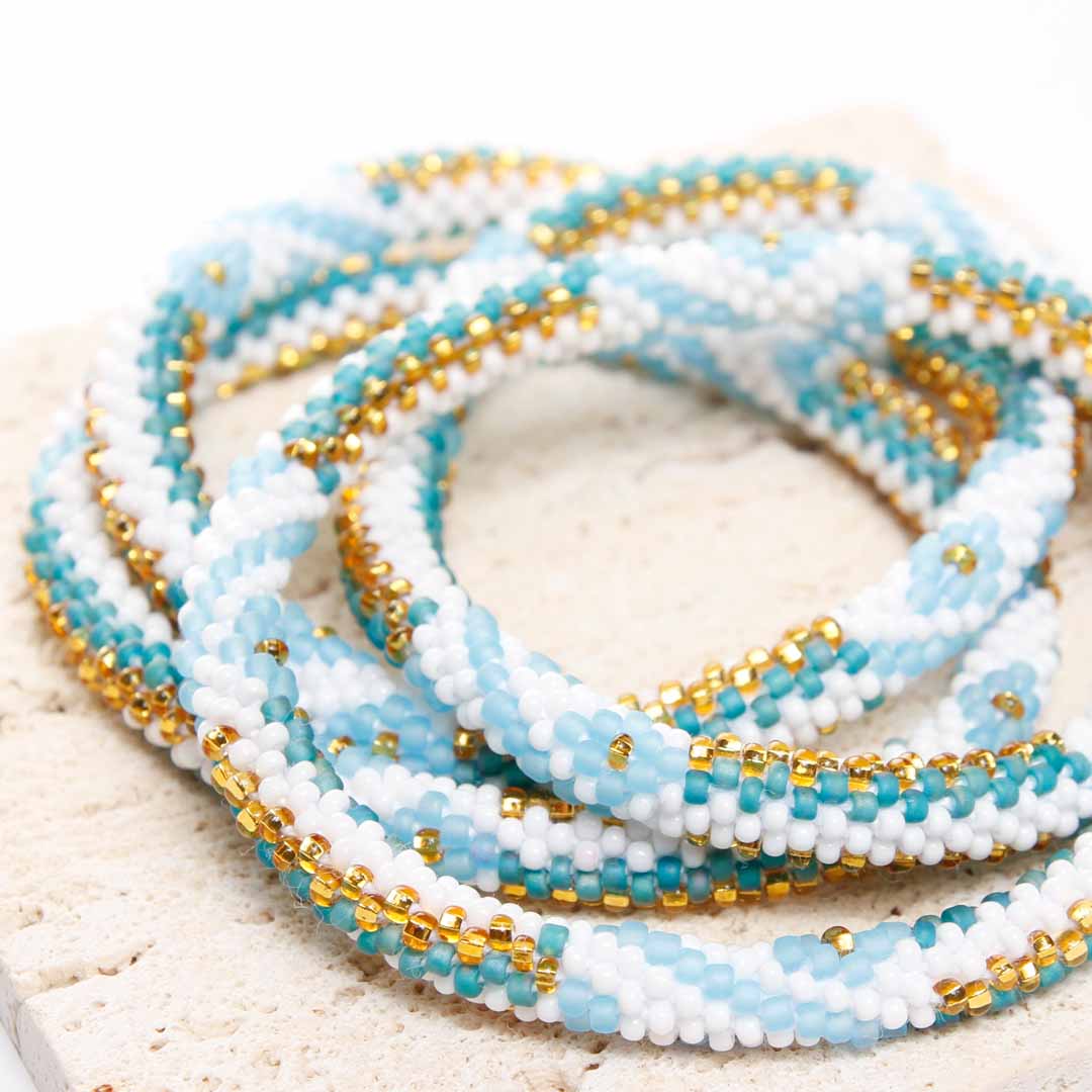 Desert Snow Bracelet - Seed Bead Jewelry Close Up - Cana Capri