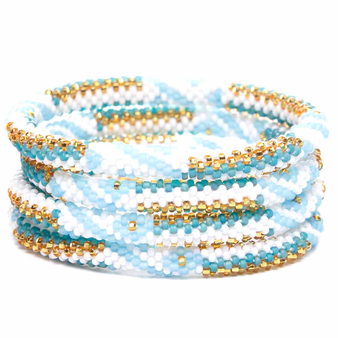 Desert Snow Bracelet - Seed Bead Jewelry Stack- Cana Capri