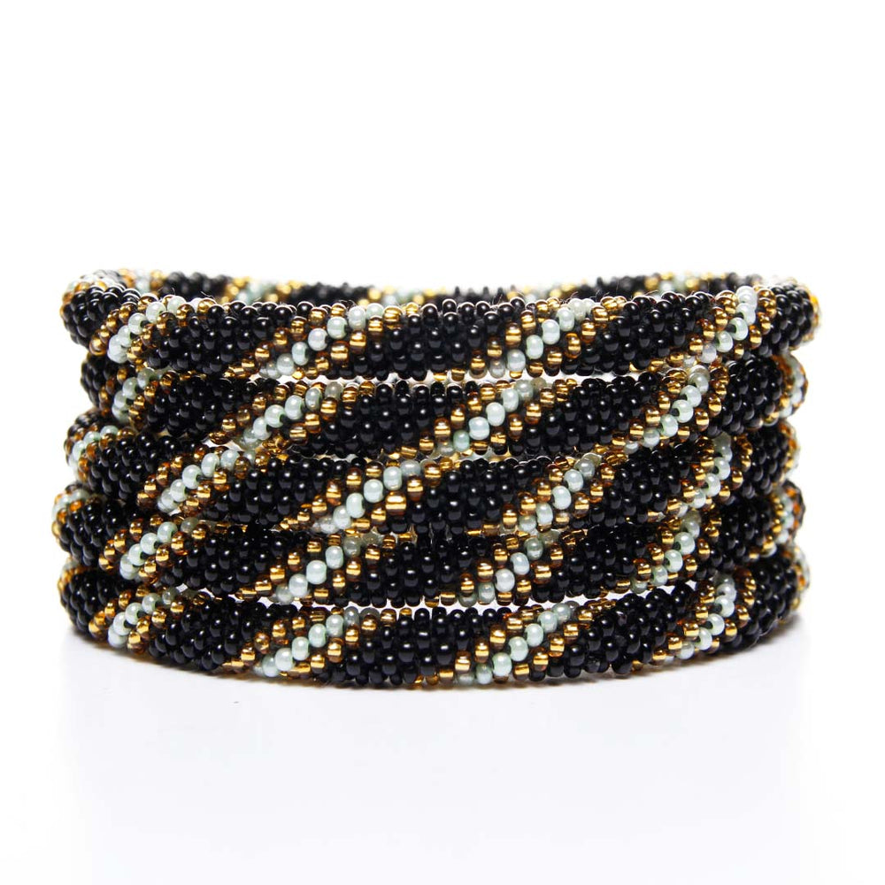 Ebony Mint Twist Beaded Bracelet STack