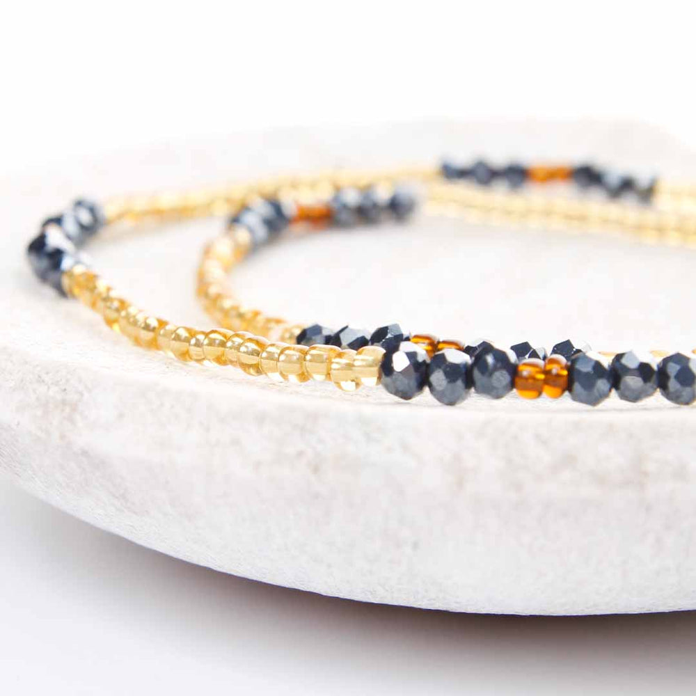 Ebony Sun Beaded Anklet-2