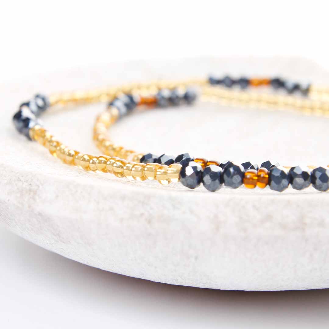 Ebony Sun Beaded Anklet-2