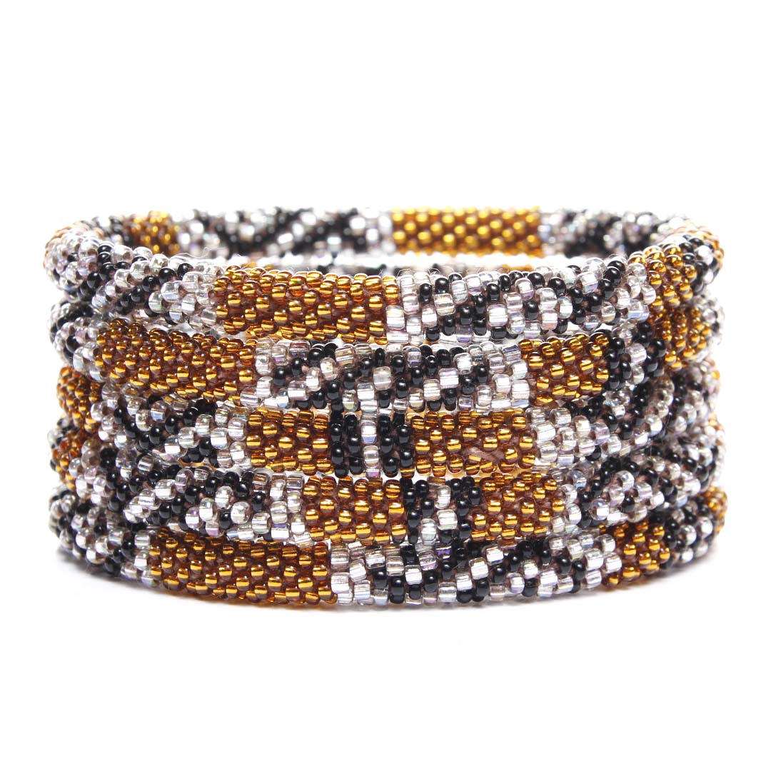 Egyptian Amber Crochet Beaded Bracelet-1 Stack