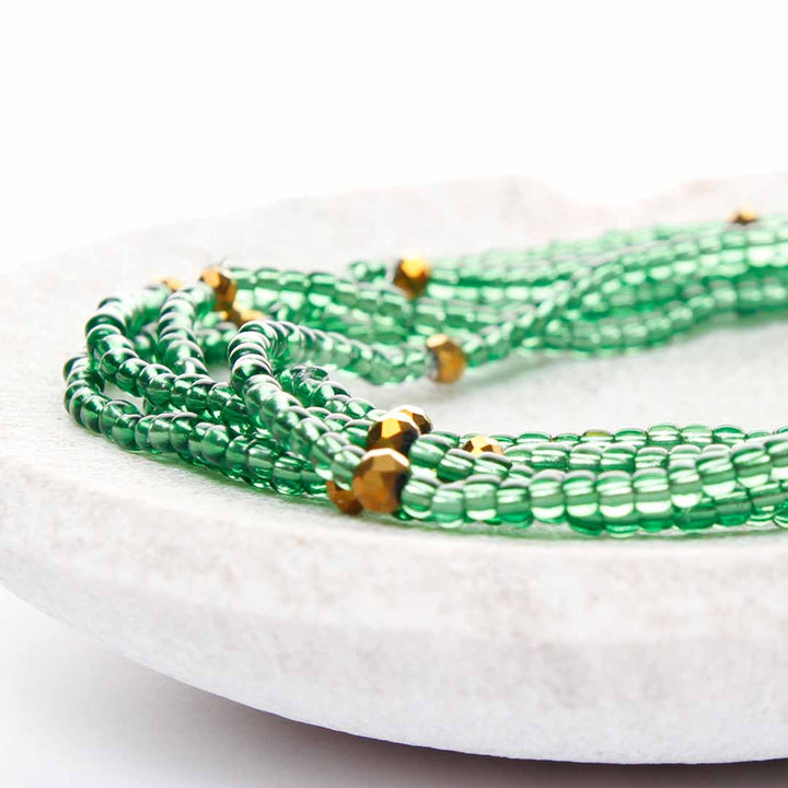 Emerald Sunset Beaded Anklet-3